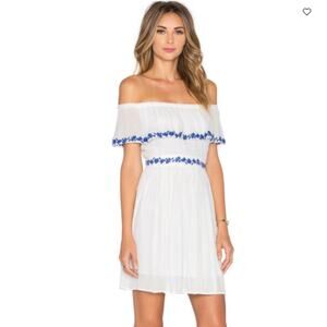 The Jetset Diaries Pompeii Off Shoulder White Mini Dress large